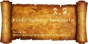 Királyfalvi Henrietta névjegykártya