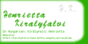 henrietta kiralyfalvi business card